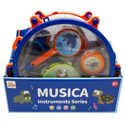 Дитячий набір музичних інструментів SF8122ABC барабан дудка маракас