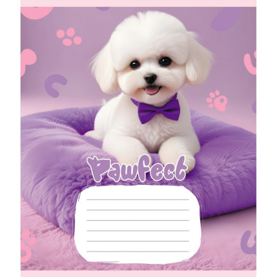 Зошит учнівський "Цуценята" 012-510126C-5 в косу лінію 12 аркушів