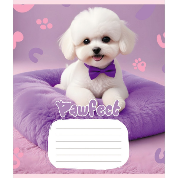 Зошит учнівський "Цуценята" 012-510126C-5 в косу лінію 12 аркушів