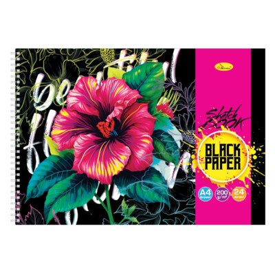Скетчбук "BLACK Flowers rainbow" СБЧ-А4-24-3 А4 24 аркуші
