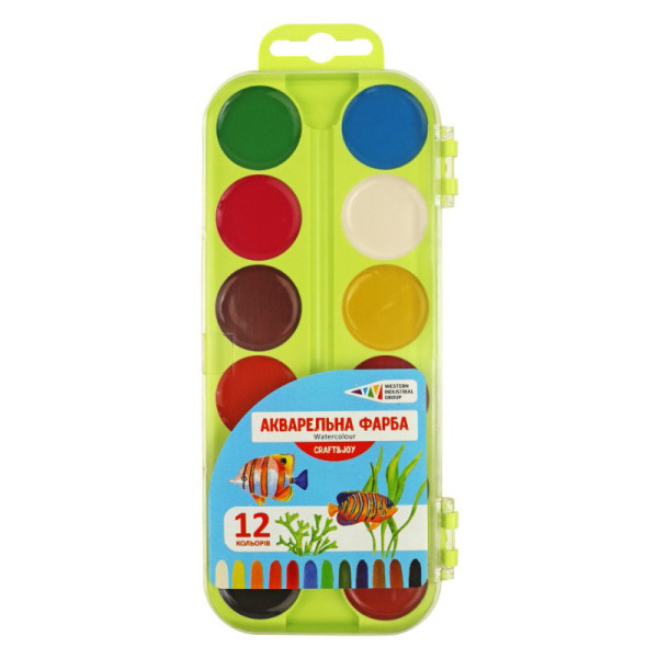 Дитяча акварель "Craft & Joy" 312046/Cr 12 кольорів без пензля