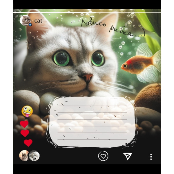 Зошит учнівський "Кішка" 024-550351K-4 в клітинку 24 аркуші