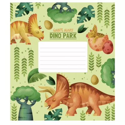 Зошит учнівський Dino park 012-3227K-3 в клітинку на 12 аркушів
