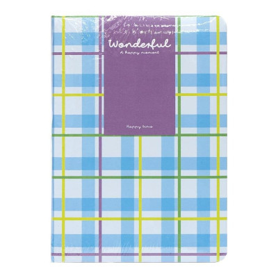 Блокнот A6 "Wonderful" 6701-1 твердий перепліт 2 закладки та 2 гумки для ручок 80 аркушів 10х145 см Блакитний