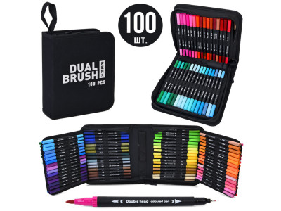 Набір двосторонніх маркерів MK 5766-100 у наборі 100 штук