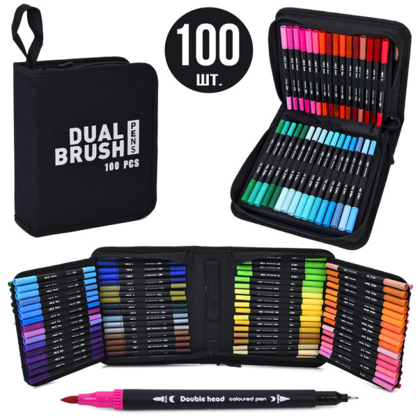 Набір двосторонніх маркерів MK 5766-100 у наборі 100 штук