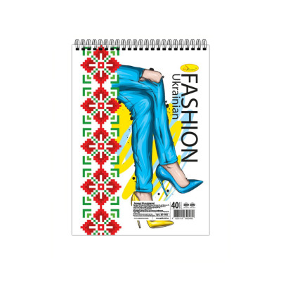Блокнот "Fashion Ukrainian" А6 АП-1907-3 40 аркушів пружина зверху Блокнот "Fashion Ukrainian" А6 АП-1907-3 40 аркушів пружина зверху