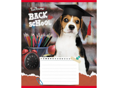 Зошит учнівський "Собака студент" 018-540178L-4 в лінію 18 аркушів