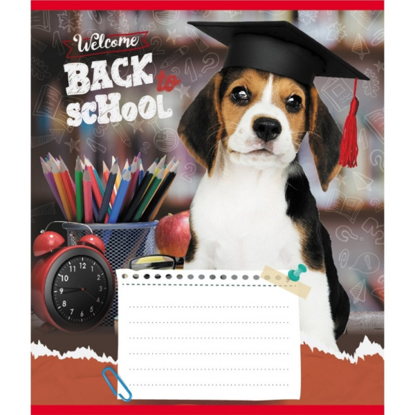 Зошит учнівський "Собака студент" 018-540178L-4 в лінію 18 аркушів