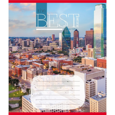 Зошит загальний "Захід сонця у місті" 096-630190K-4 в клітинку 96 аркушів