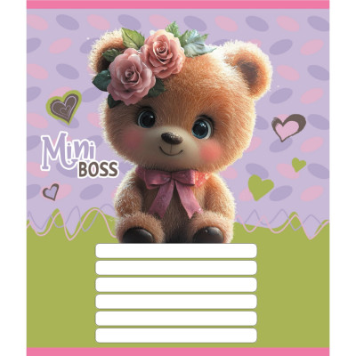 Зошит учнівський "Міні ведмедики" 012-510157C-4 в косу лінію 12 аркушів (959051)