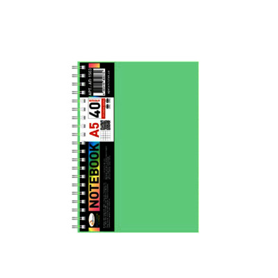 Блокнот А5 АП-1503(Green) 40 аркушів пружина збоку