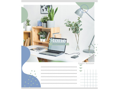 Зошит учнівський "Інста сторі" 012-510249C-4 в косу лінію 12 аркушів