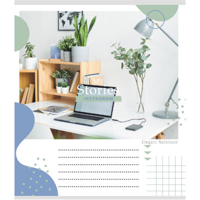 Зошит учнівський "Інста сторі" 012-510249C-4 в косу лінію 12 аркушів