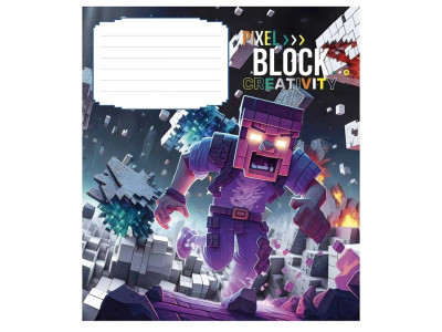 Зошит учнівський "Pixel Block" 012-3407L-2 в лінію 12 аркушів Зошит учнівський "Pixel Block" 012-3407L-2 в лінію 12 аркушів