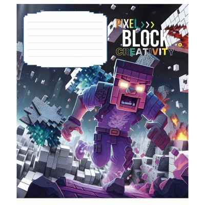 Зошит учнівський "Pixel Block" 012-3407L-2 в лінію 12 аркушів
