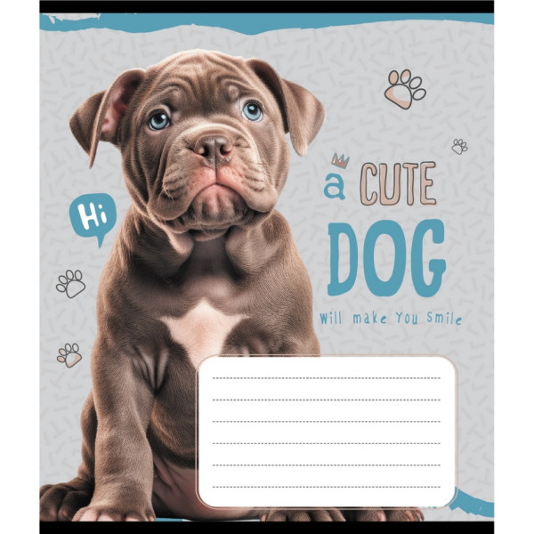 Зошит учнівський "Милий цуценя" 012-520132L-3 в лінію 12 аркушів