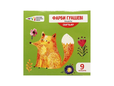 Дитячі гуашеві фарби "Craft & Joy" 221032/Cr 9 кольорів по 10 мл Дитячі гуашеві фарби "Craft & Joy" 221032/Cr 9 кольорів по 10 мл