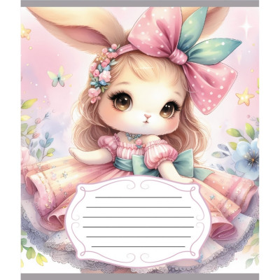 Зошит учнівський "Зайка" 012-590522C-5 в косу лінію 12 аркушів