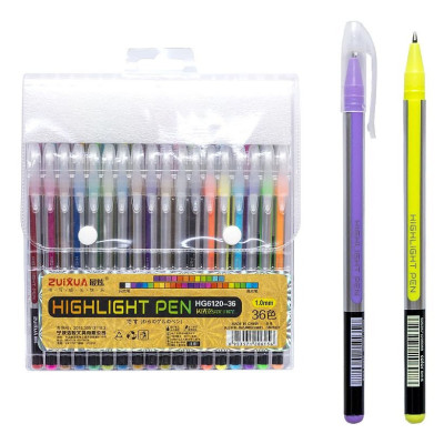 Набір гелевих ручок "Highlight Pen" HG6120-36 36 кольорів (116587)