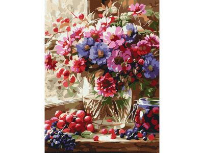 Картина за номерами "Букет і фрукти" Ідейка KHO5693 30х40 см
