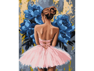 Картина за номерами "Балерина з блакитними півоніями" ©art_selena_ua KHO8661 40x50 см
