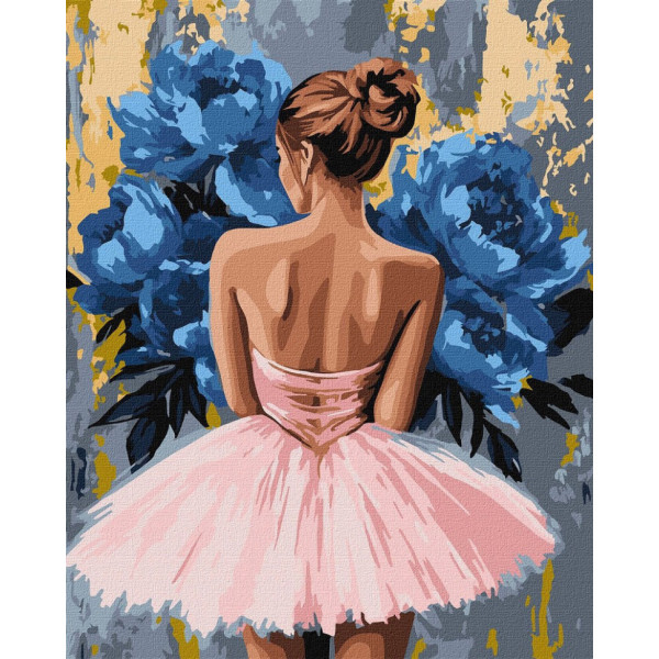 Картина за номерами "Балерина з блакитними півоніями" ©art_selena_ua KHO8661 40x50 см