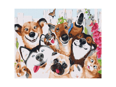 Картина за номерами "Селфі домашніх звірят" BS52665 40х50 см