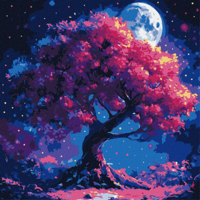 Картина за номерами "Силует дерева" ©art_selena_ua KHO6384 40х40 см