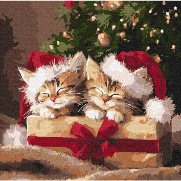 Картина за номерами "Пухнасті подарунки" KHO6827 40х40 см