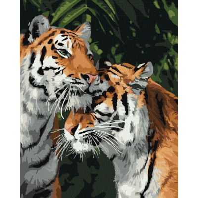 Картина за номерами "Тигрина любов" Ідейка KHO4301 40х50 см