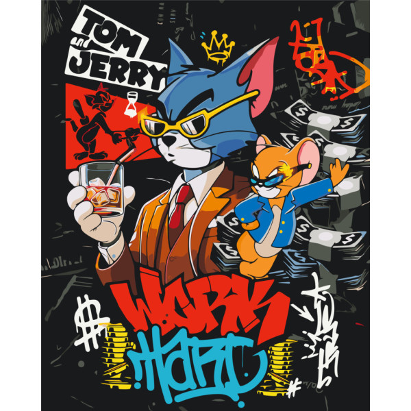 Картина за номерами "Том і Джері" LW3459 40х50 см