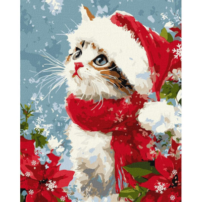 Картина за номерами "Кіт у снігу" ©art_selena_ua KHO6851 40х50 см