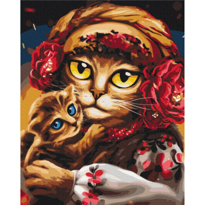 Картина за номерами "Сім'я котиків" © Маріанна Пащук Brushme BS53117 40х50 см