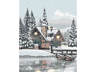 Картина за номерами "Сніжна тиша" ©akvamarinel_art Ідейка KHO2873 40х50 см