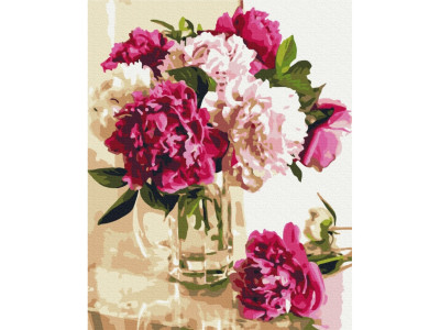 Картина за номерами "Ніжні піони в вазі" BS51329 40х50 см