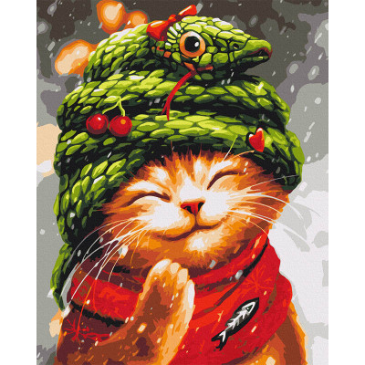 Картина за номерами "Новий рік зі змійкою" © Маріанна Пащук BS54254 40х50 см