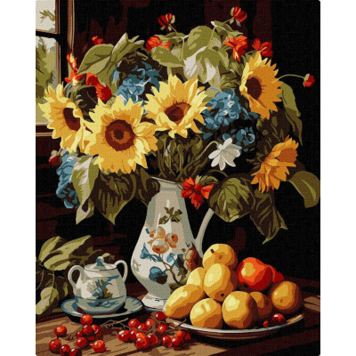 Картина за номерами "Натюрморт із соняшниками" KHO5680 40х50 см