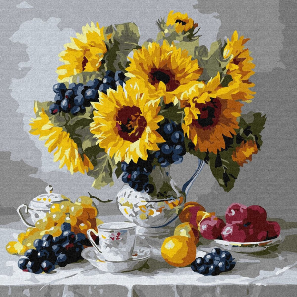 Картина за номерами "Соняшники з виноградом" ©art_selena_ua KHO3329 40x40 см