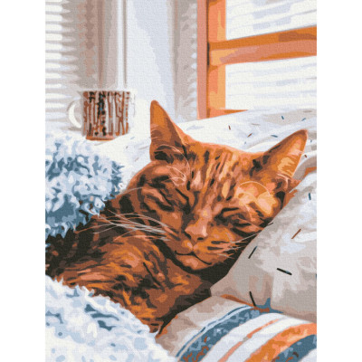 Картина за номерами "Ранковий котик" Brushme RBS52320 30х40 см