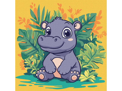 Картина за номерами "Бегемот у тропіках" KHO1260 30х30 см