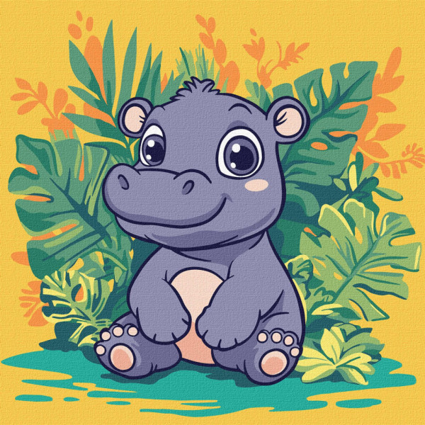 Картина за номерами "Бегемот у тропіках" KHO1260 30х30 см