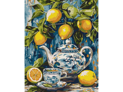 Картина за номерами "Лимони і кераміка" ©art_selena_ua KHO5753 40х50 см