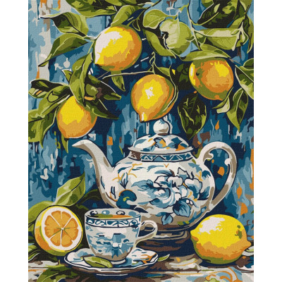 Картина за номерами "Лимони і кераміка" ©art_selena_ua KHO5753 40х50 см
