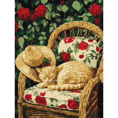 Картина за номерами "Кіт у саду" KHO6712 30х40 см