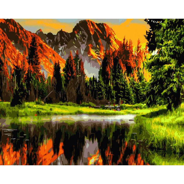 Картина за номерами. Brushme "Захід в полонині" GX3348 40х50 см Картина за номерами. Brushme "Захід в полонині" GX3348 40х50 см