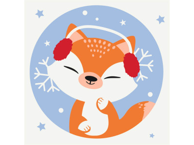 Розпис на полотні "Лисичка Сніжинка" MBS010 20х20 см