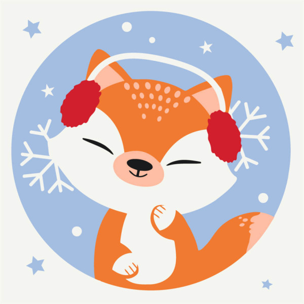 Розпис на полотні "Лисичка Сніжинка" MBS010 20х20 см