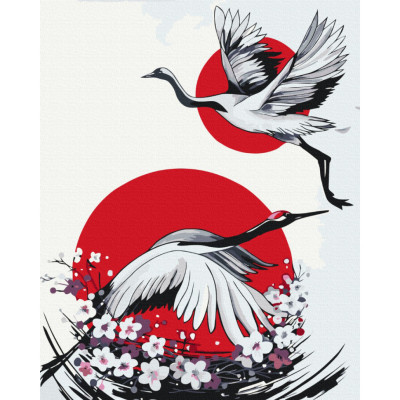 Картина за номерами "Японський журавель" © Yana Biluhina Brushme BS53799 40x50 см