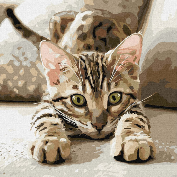 Картина за номерами "Грайливе кошеня" ©art_selena_ua KHO6877 40х40 см Картина за номерами "Грайливе кошеня" ©art_selena_ua KHO6877 40х40 см